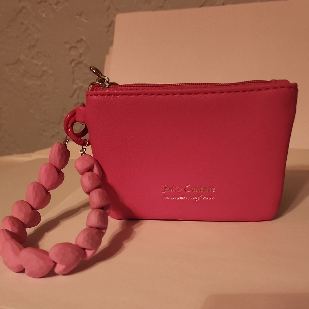 Juicy Couture Pink Beaded Wristlet Clutch